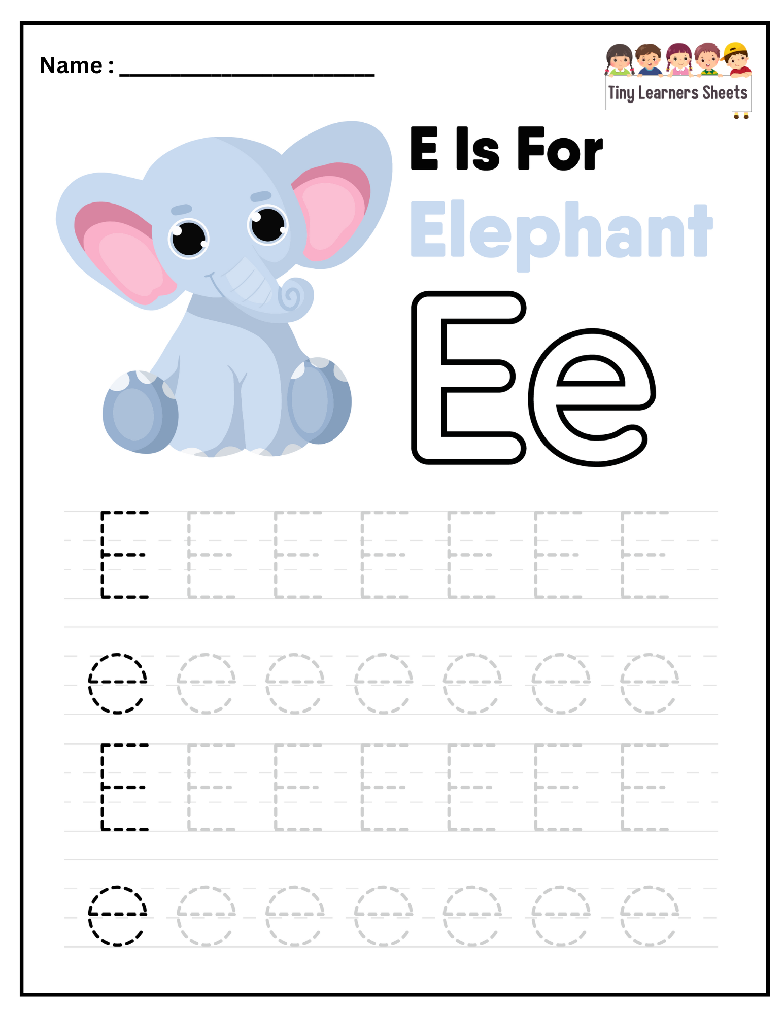 Letter E worksheet