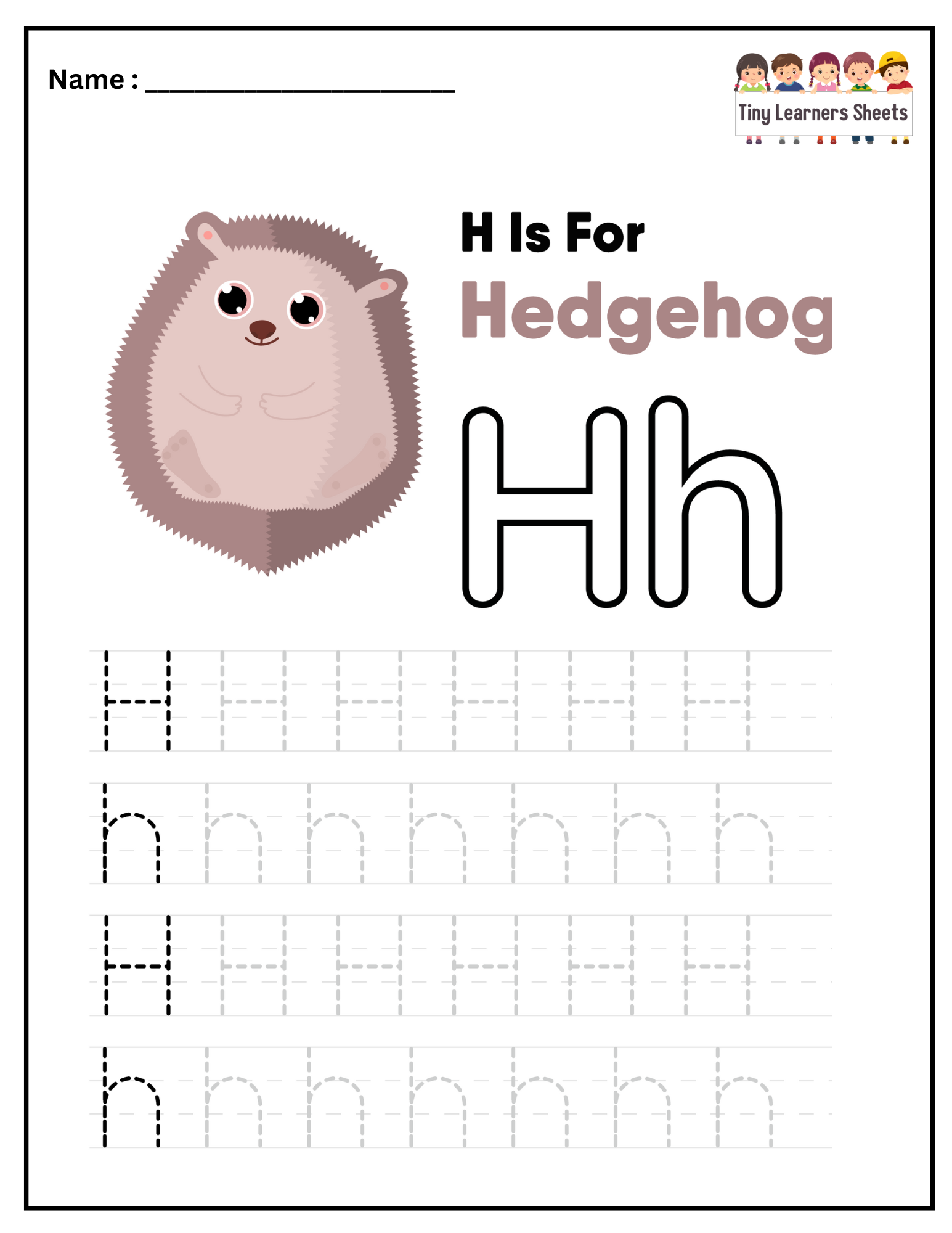 Letter H worksheet