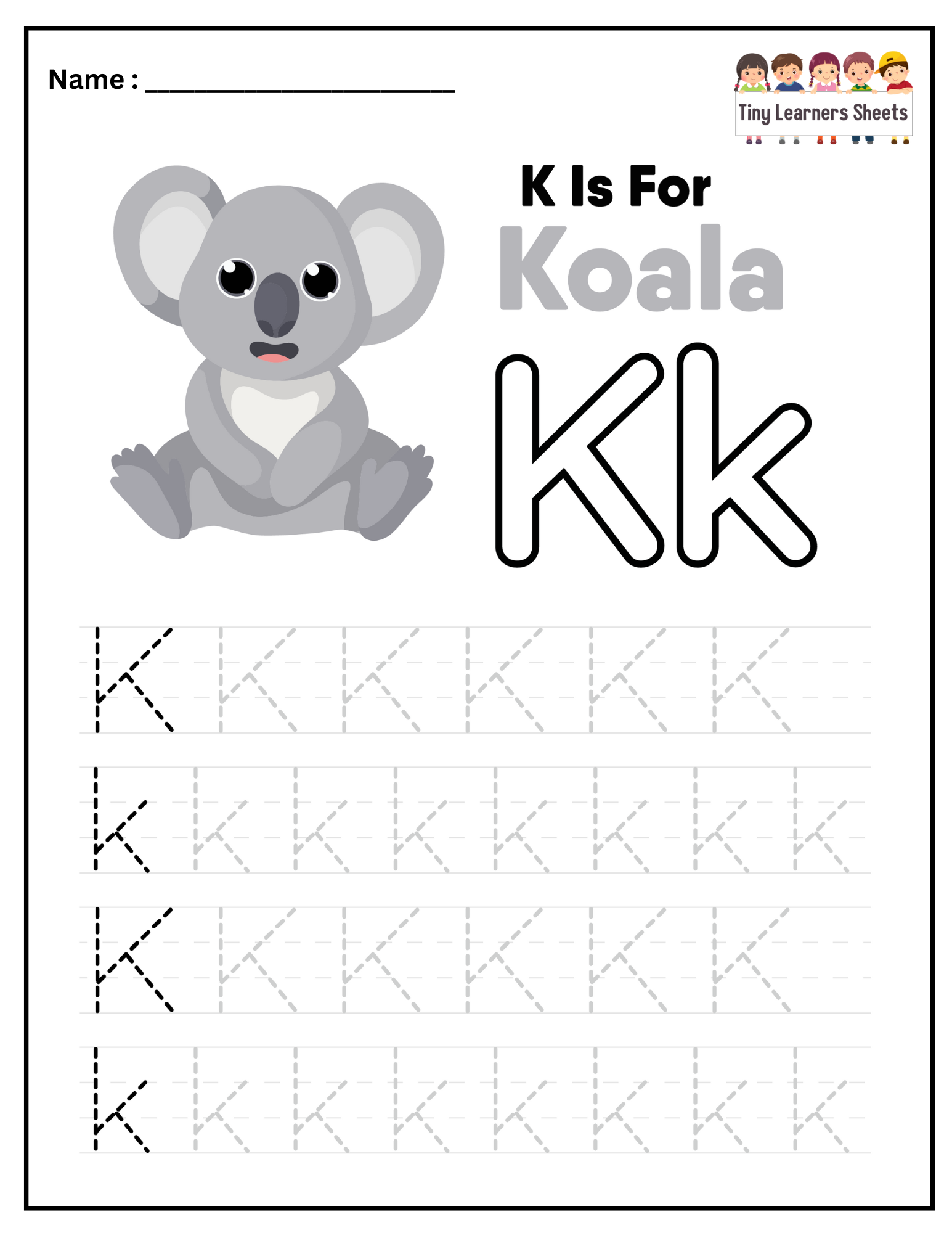 Letter K worksheet