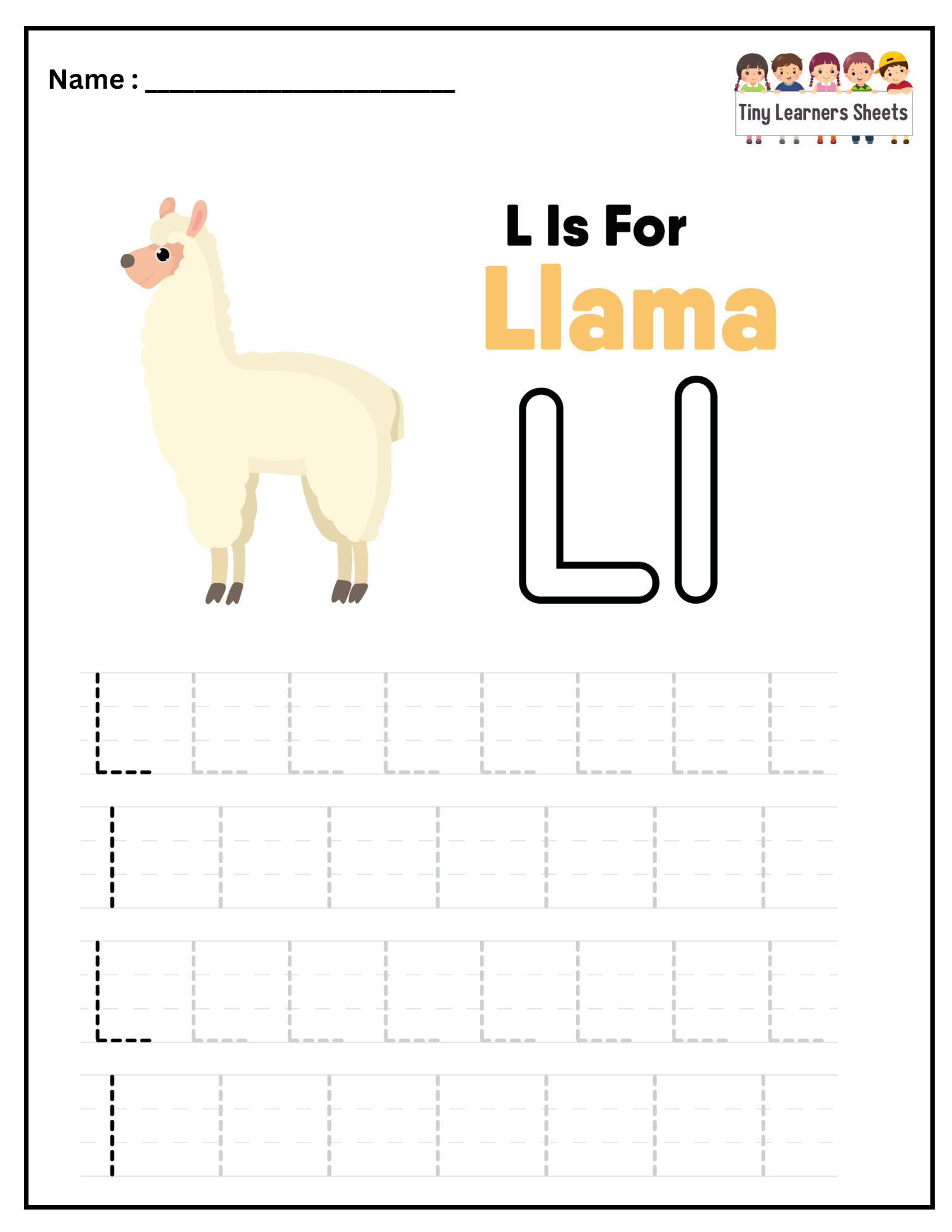 Letter L worksheet