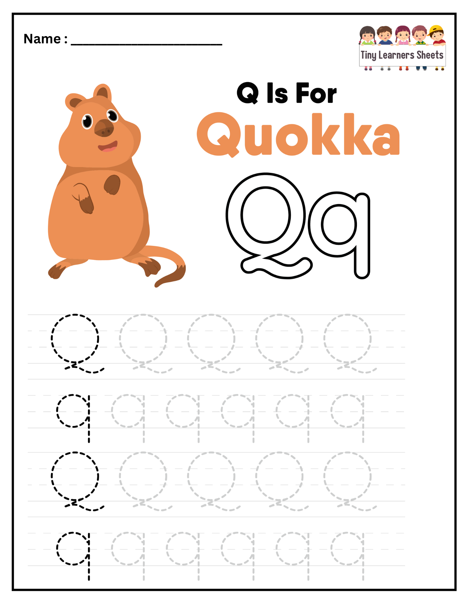 Letter Q worksheet