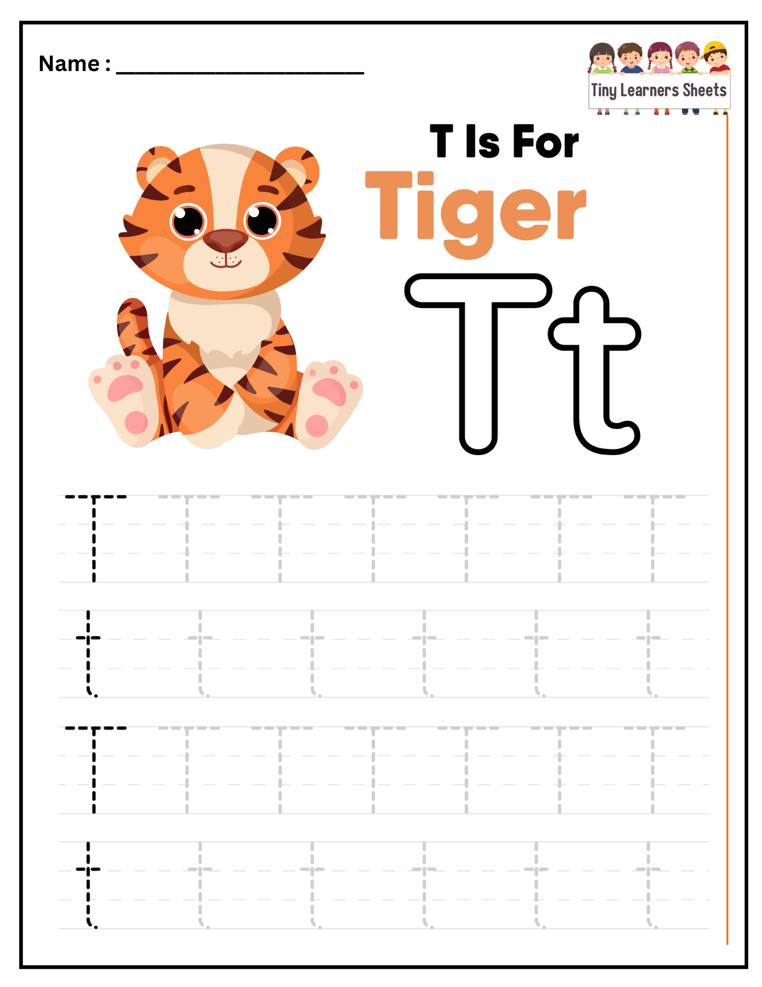 Letter T worksheet