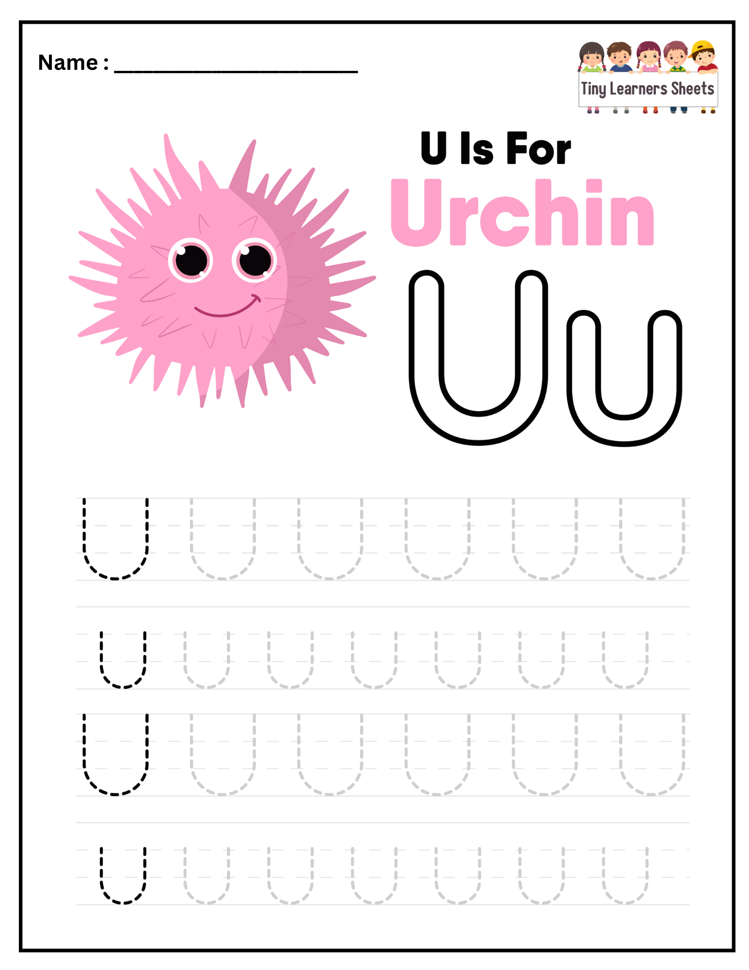 Letter U worksheet