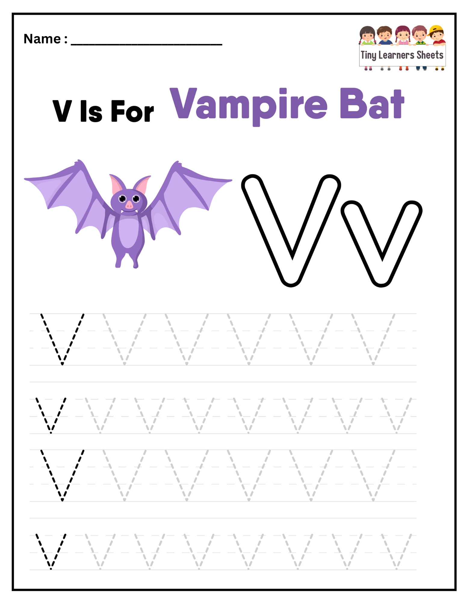 Letter V worksheet