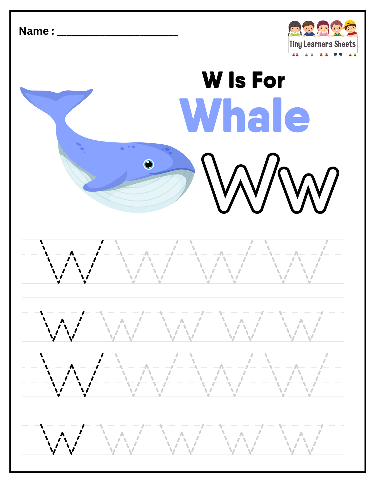 Letter W worksheet