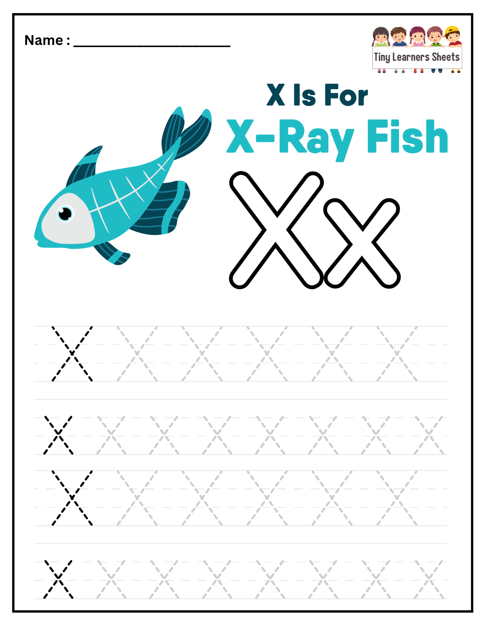 Letter X worksheet