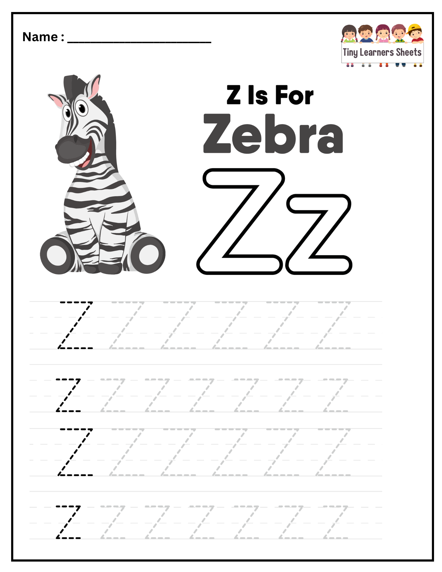 Letter Z worksheet