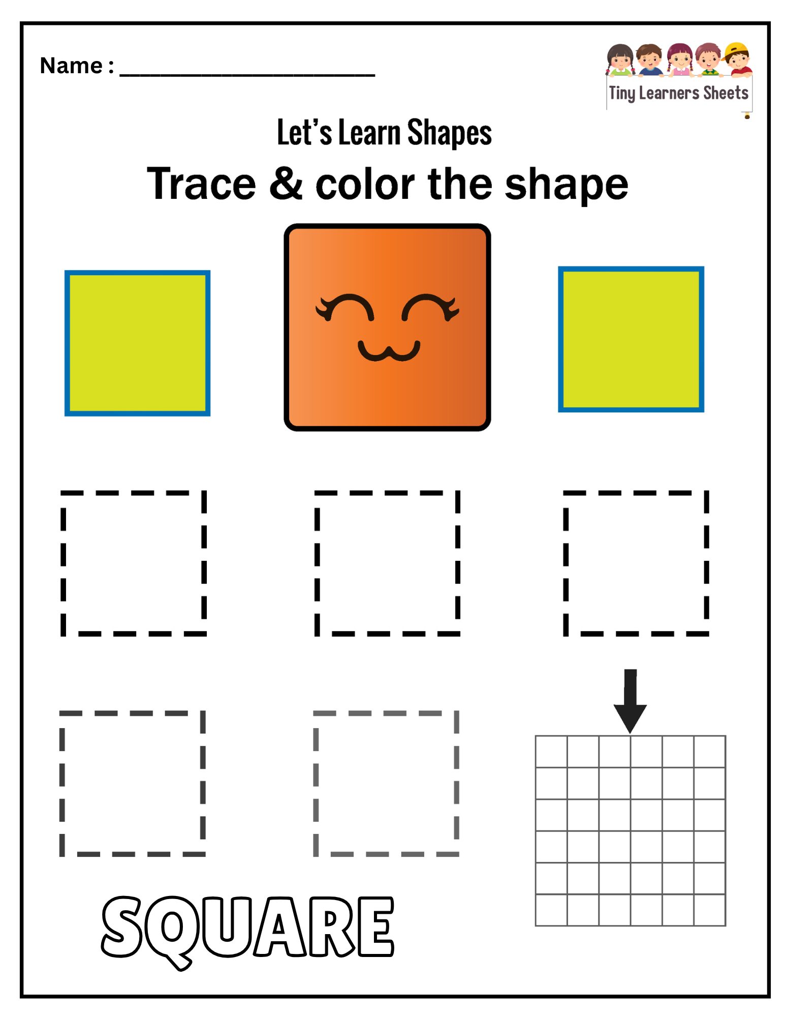 square Shapes for kindergarten